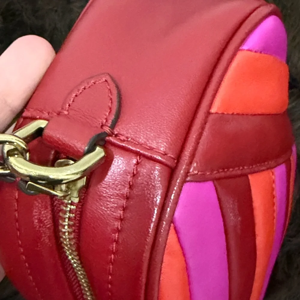 Tory Burch Vibrant Pink and Red Crossbody Bag